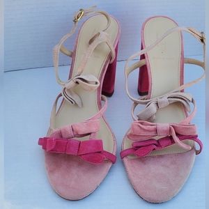 J.Crew Pink bows and strap heels / sandals